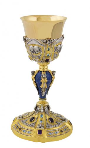 Chalice Paten Set 24 Kt Gold Plated Sterling C-1900 - C-1900