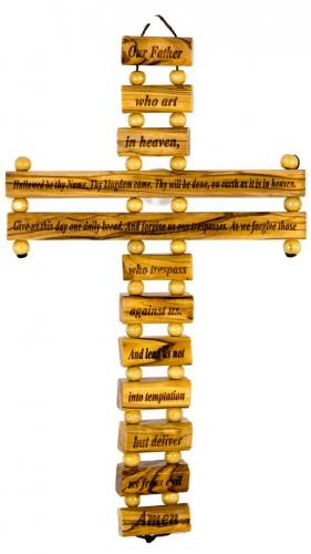 9 by Caring Cross Olive Wood Lords Prayer Cross