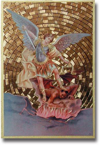 Plaque St Michael Archangel 4 X 6 Inch Mosaic - 46E-330