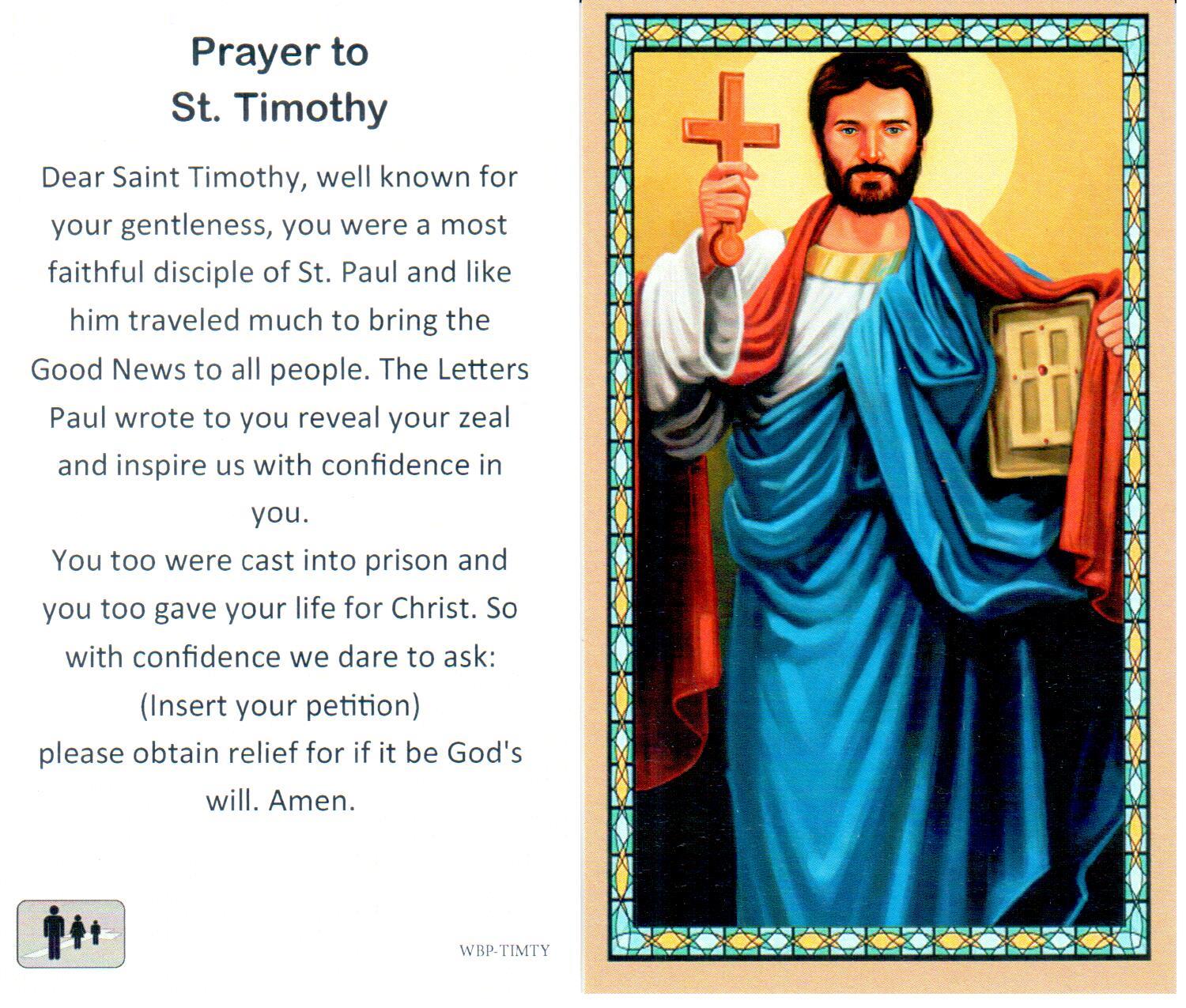 Prayer Holy Card St Timothy Laminated - Wbp-timty - Timothy
