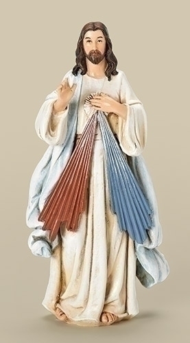 Statue Jesus Divine Mercy 6 inch Resin Painted