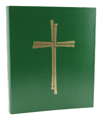 Ceremonial Binder Gold Foil Cross Green Three Ring