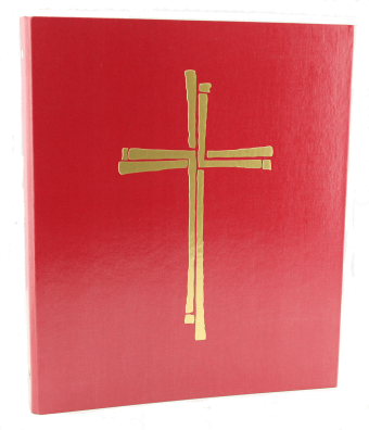 Ceremonial Binder Gold Foil Cross Red Three Ring