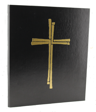 Ceremonial Binder Gold Foil Cross Black Three Ring