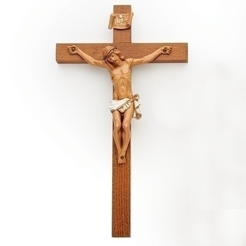 Crucifix Wall Fontanini Woodtone 12 inch Wood Polymer