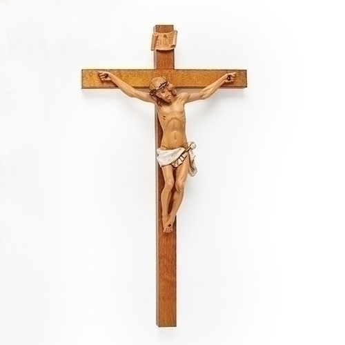 Crucifix Wall Fontanini Woodtone 15 inch Wood Polymer