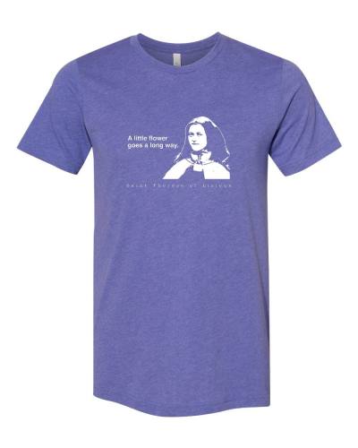 T-Shirt A Little Flower St. Therese Lisieux Purple Size Medium