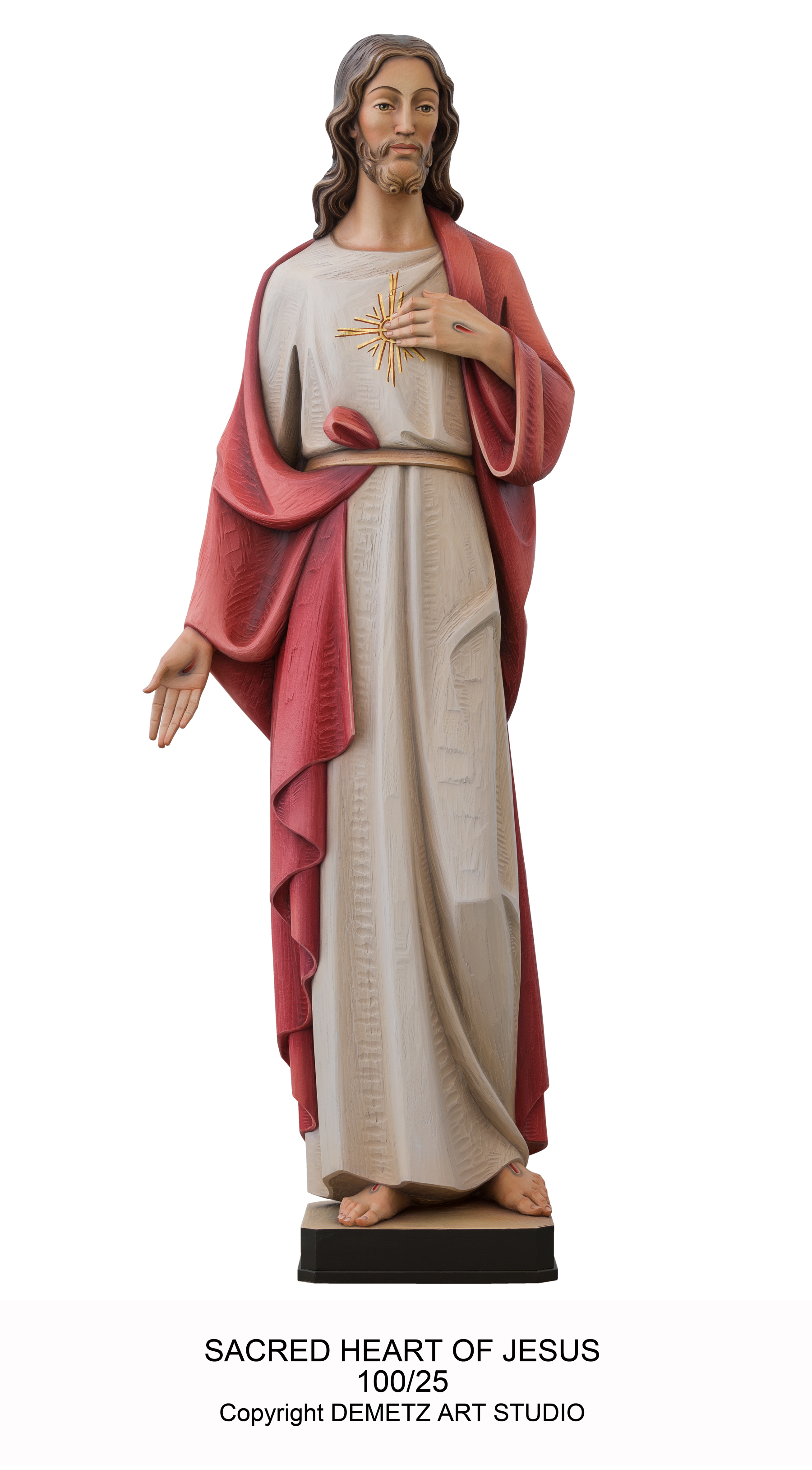 Statue Sacred Heart Of Jesus 36" Linden Wood