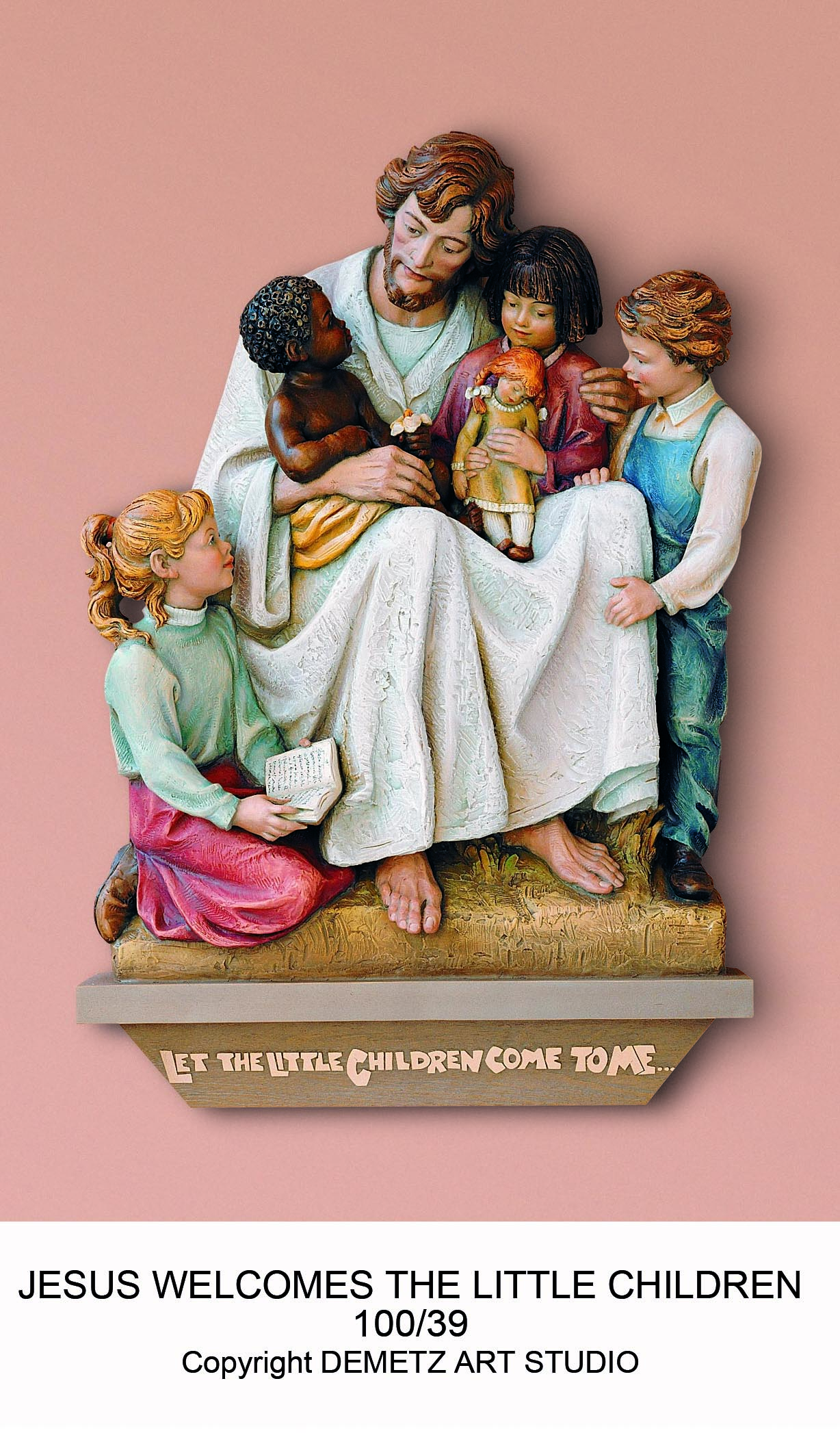 Statue Jesus Children Of The World - High Relief 36" Fiberglass