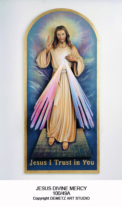 Statue Jesus Divine Mercy - High Relief 24" Fiberglass