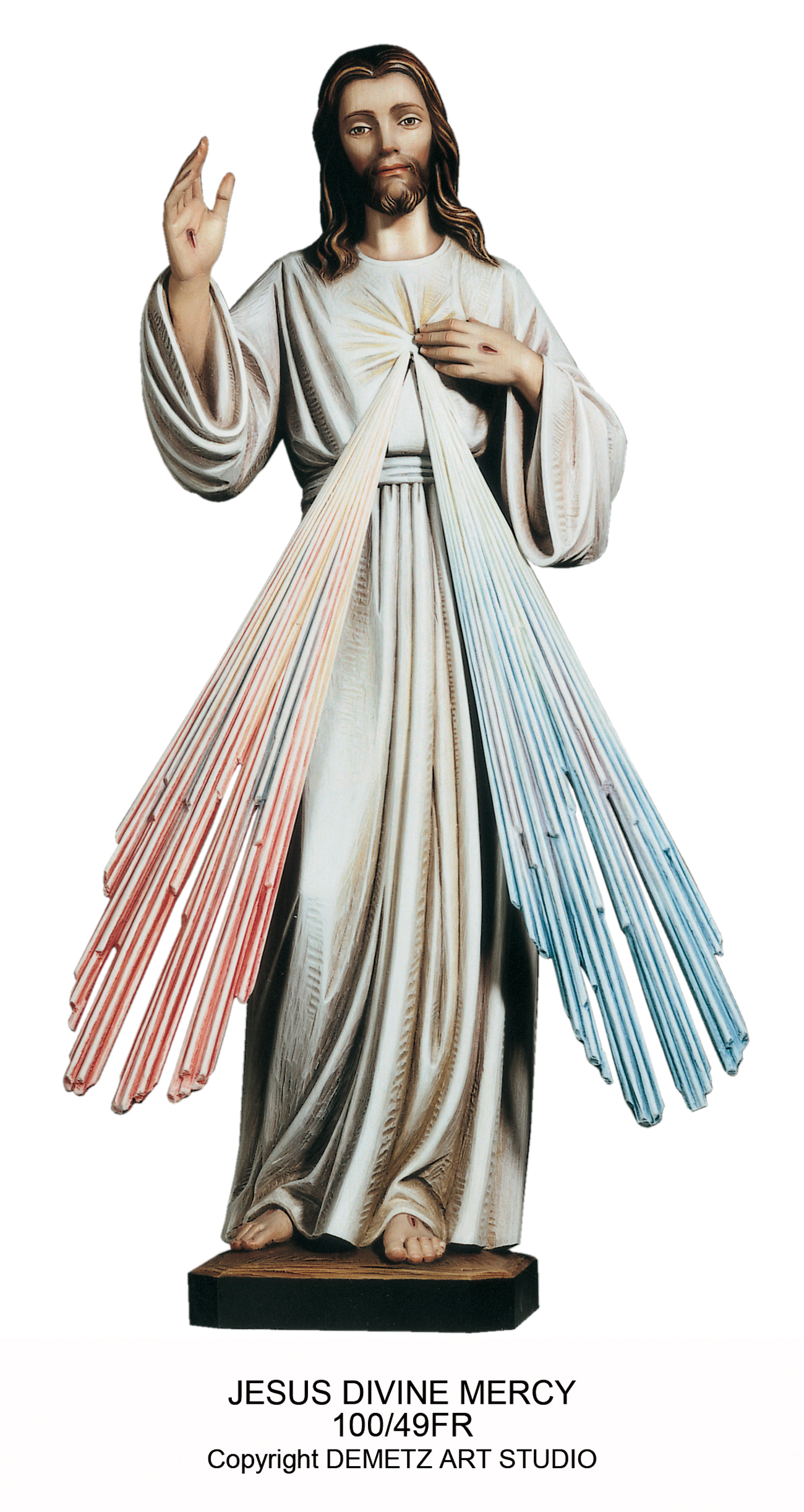 Statue Jesus Divine Mercy - Full Round 36" Fiberglass