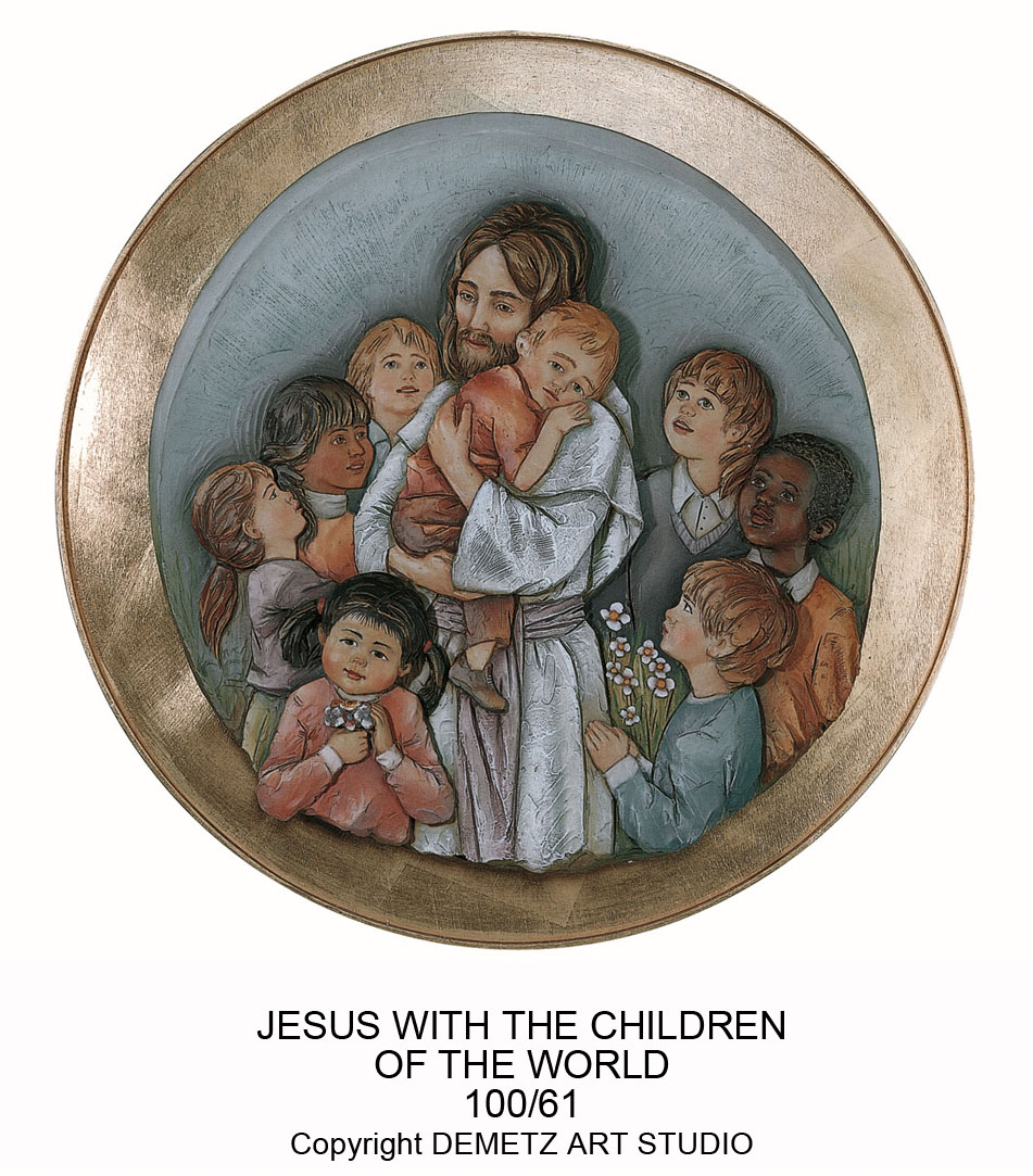 Statue Jesus With Kids - Medallion 24" Fiberglass