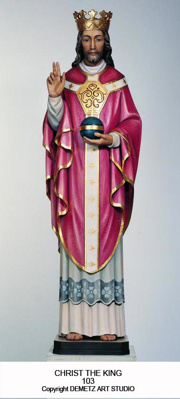 Statue Christ The King 60" Linden Wood