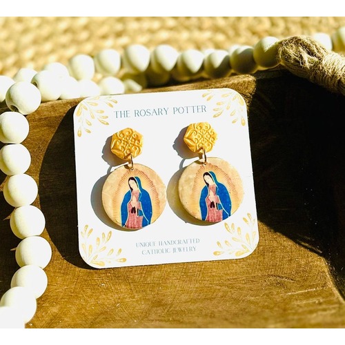 Earings Guadalupe Large Round Clay