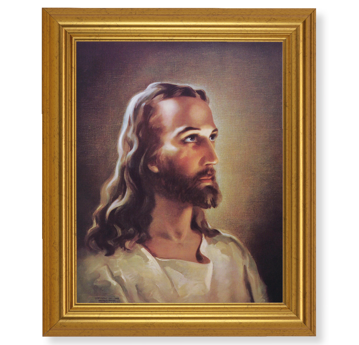 Print Head of Christ 8 x 10 inch Gold Framed