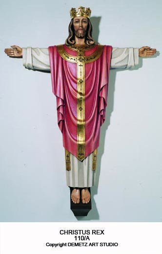 Statue Christ The King 30" Linden Wood