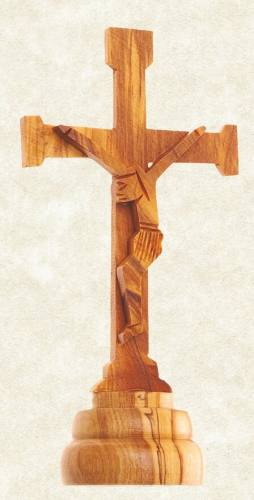 Crucifix Standing Olive Wood 5.5 Inch
