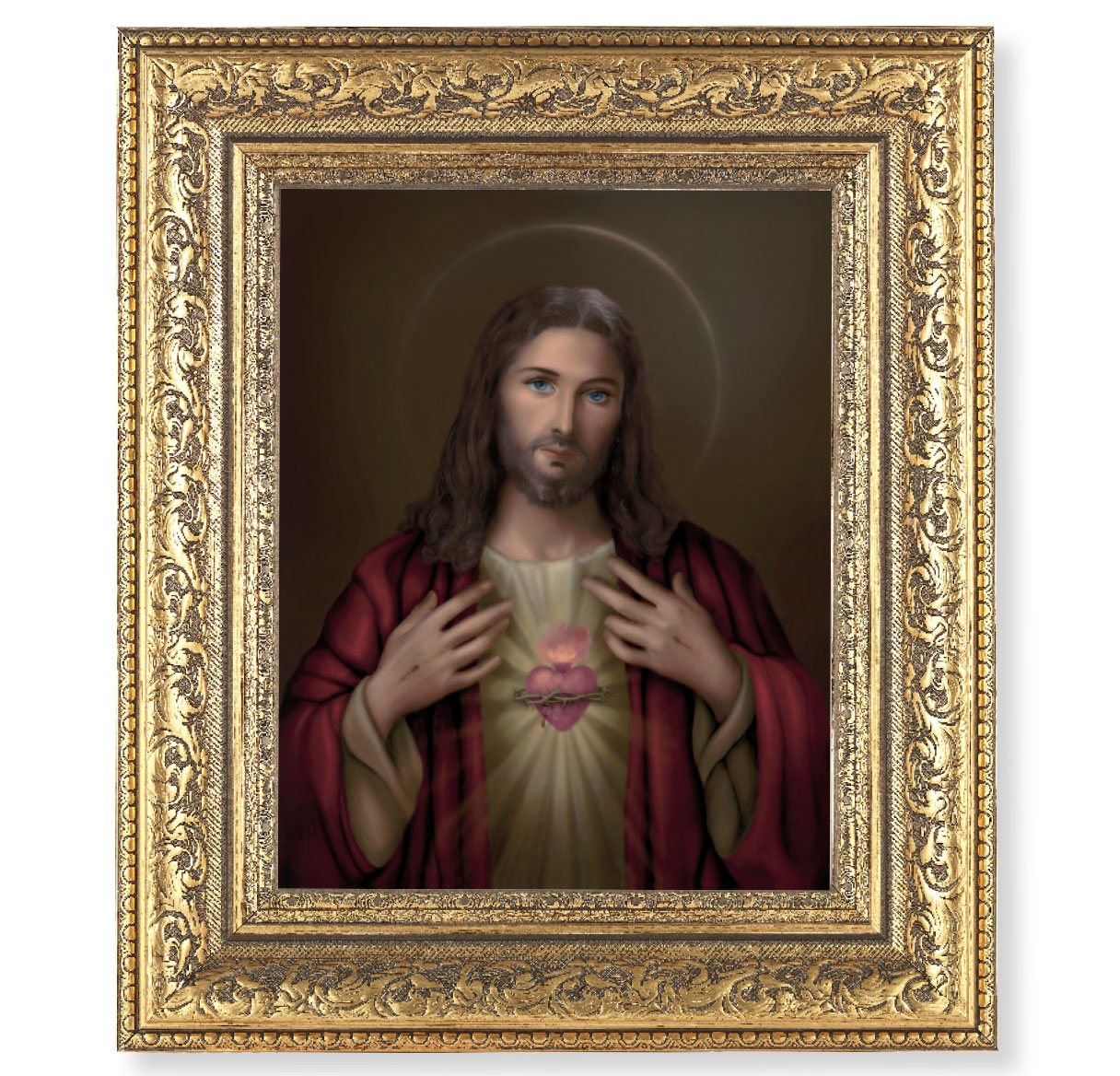 Print Sacred Heart of Jesus 8 x 10 inch Gold Framed