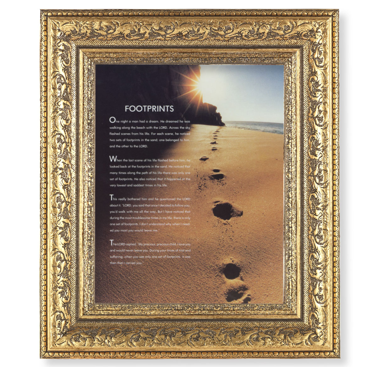 Print Footprints 8 x 10 inch Gold Framed