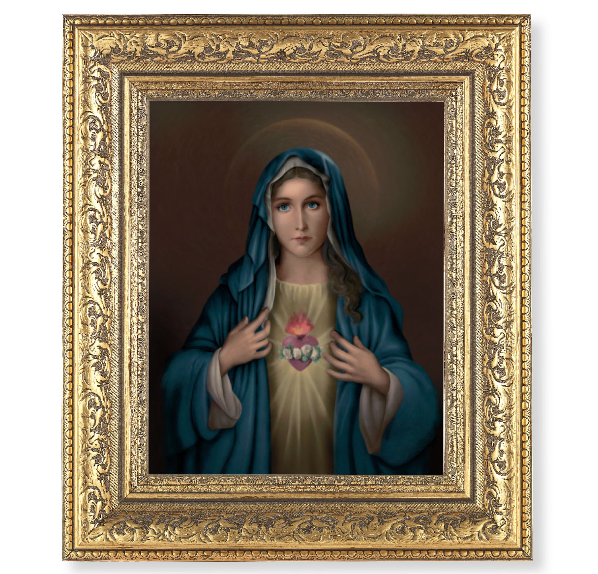 Print Immaculate Heart of Mary 8 x 10 inch Gold Framed