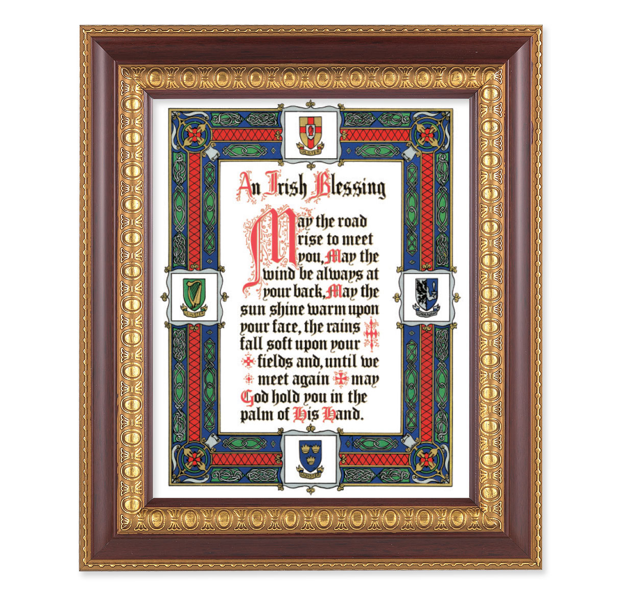 Print Irish Blessing 8 x 10 inch Cherry Gold Framed