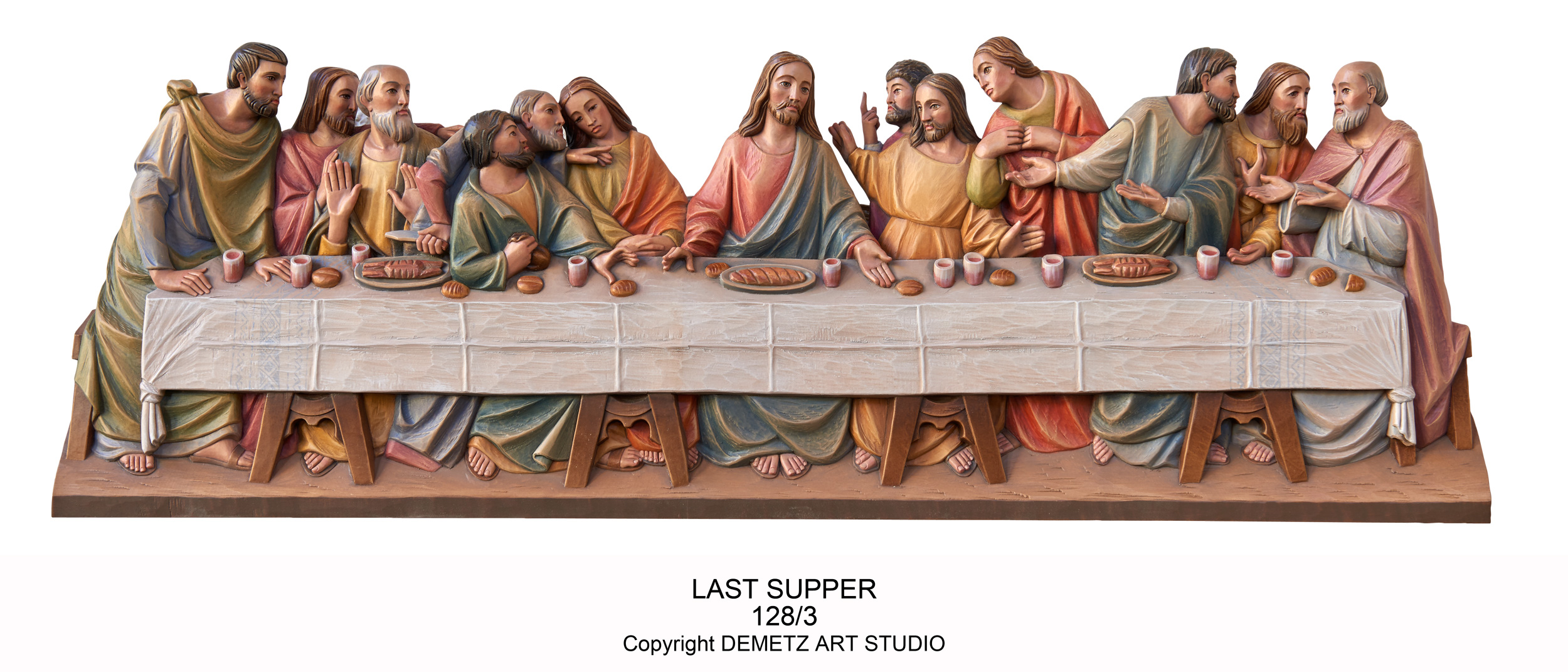 Statue Last Supper 44" x 15" Linden Wood