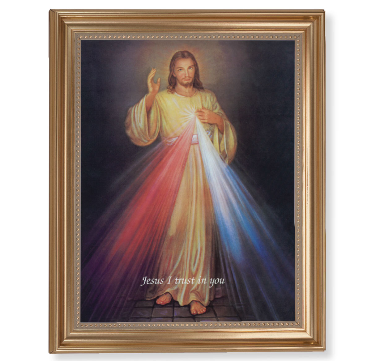 Print Divine Mercy 11 x 14 inch Gold Framed
