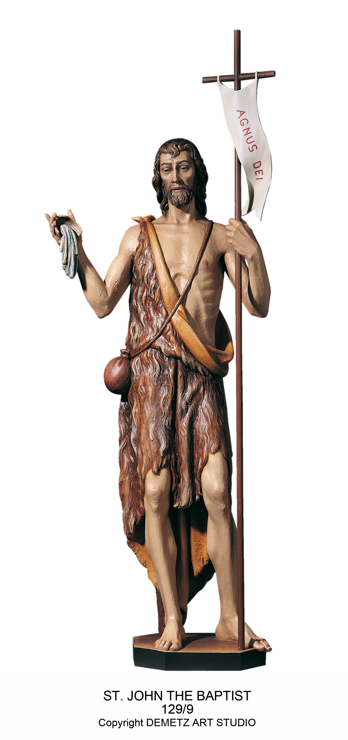 Statue St. John The Baptist 48" Linden Wood