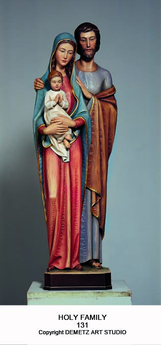 Statue Holy Family 30" Linden Wood