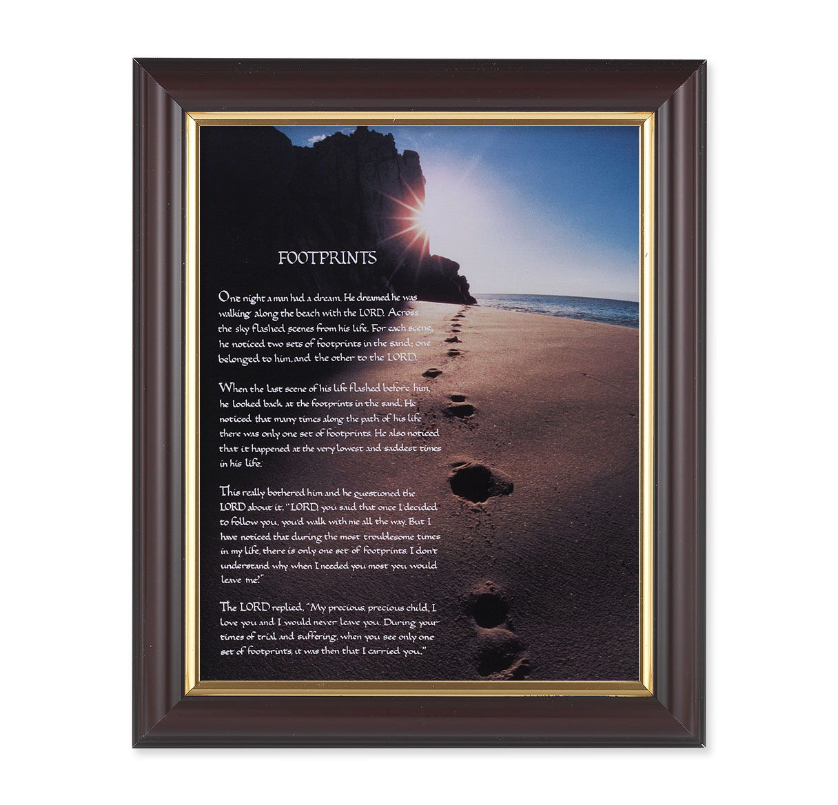 Print Footprints 8 x 10 inch Walnut Framed