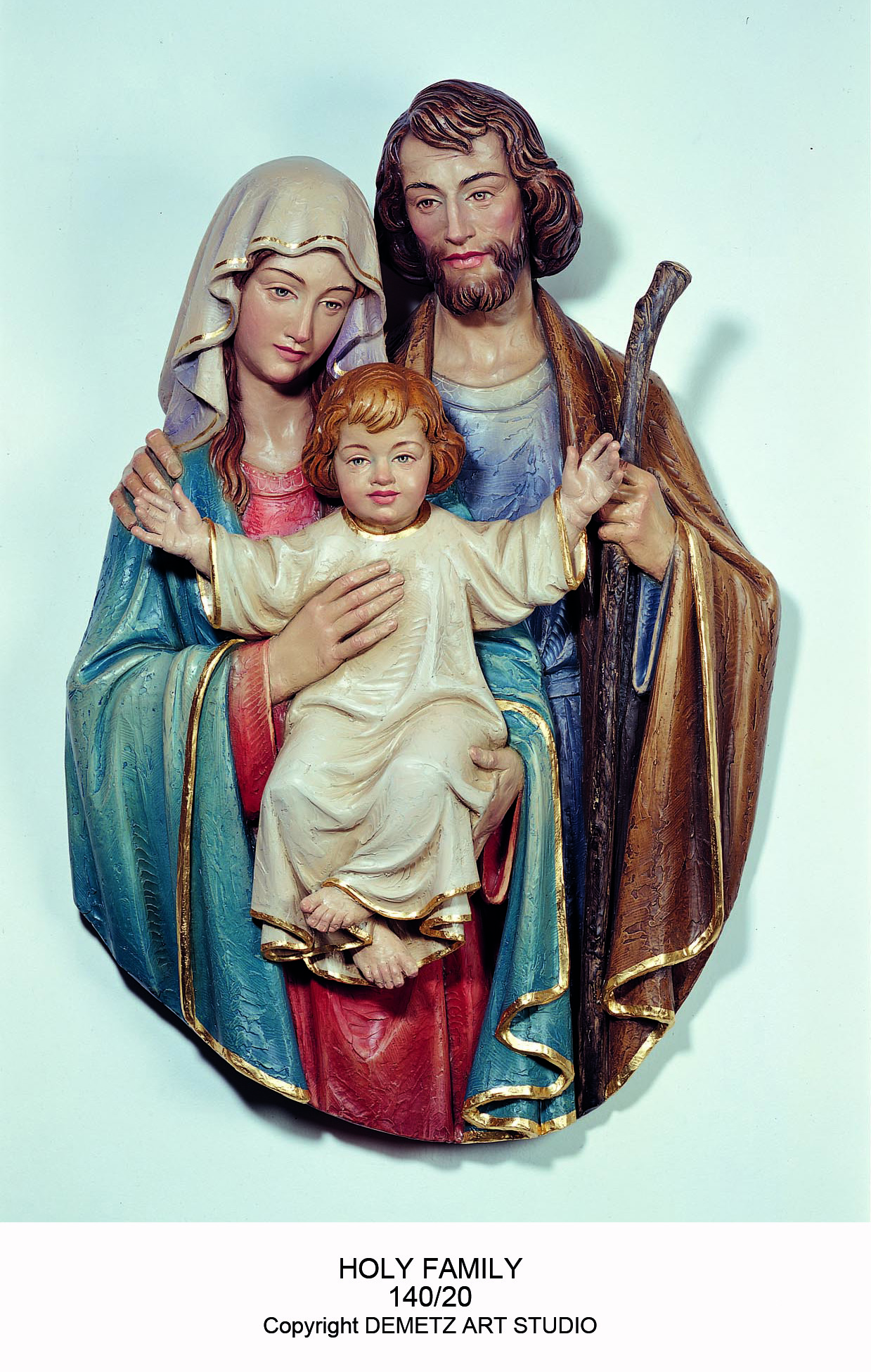 Statue Holy Family  - 3/4 Relief 36" Linden Wood