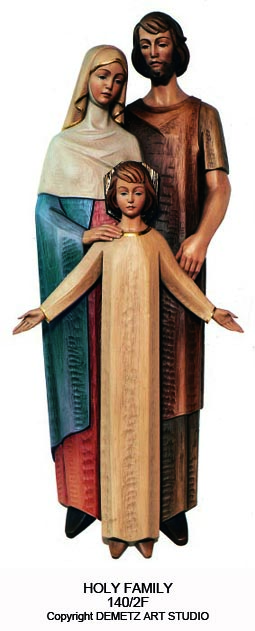 Statue Holy Family - 3/4 Relief 54" Linden Wood