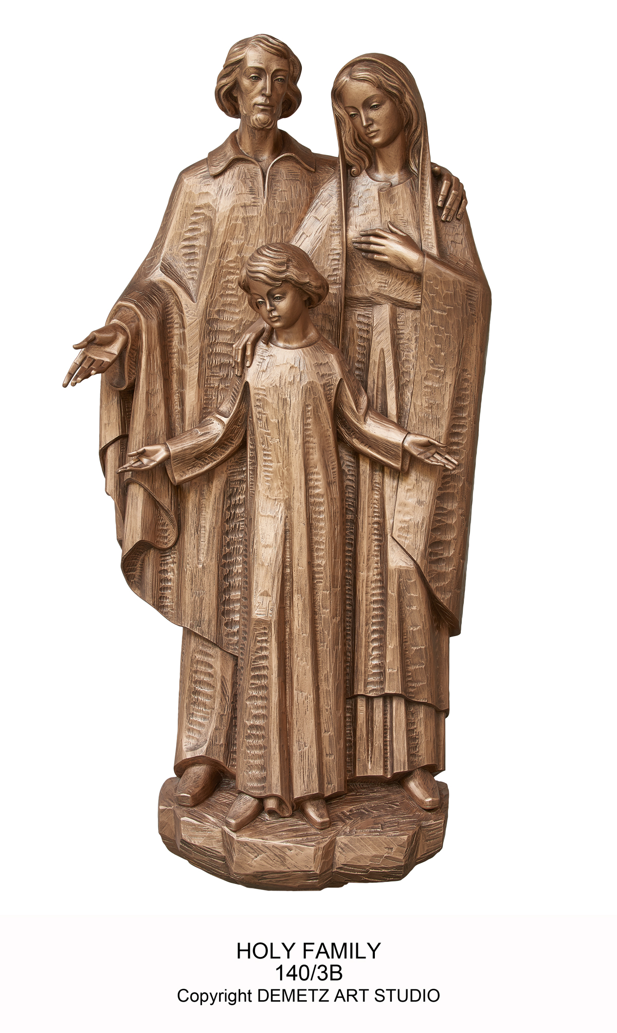 Statue Holy Family - 3/4 Relief 72" Linden Wood