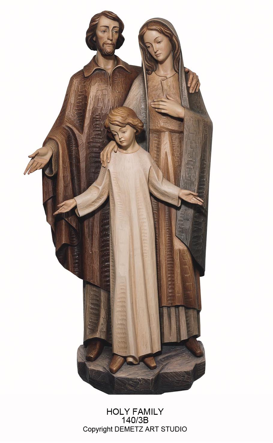 Statue Holy Family - 3/4 Relief 24" Linden Wood