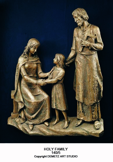 Statue Holy Family - 3/4 Relief 36" Linden Wood