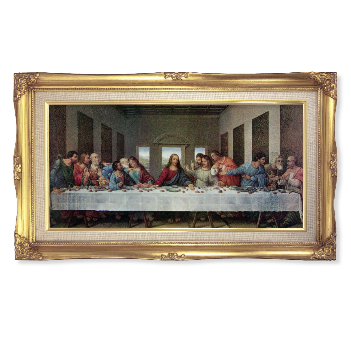 Print Last Supper 14 x 24 inch Gold Framed
