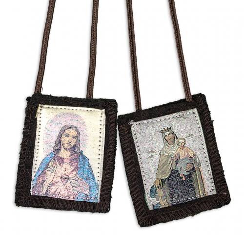 Scapular Brown Carmel Jesus Sacred Heart 100% Wool