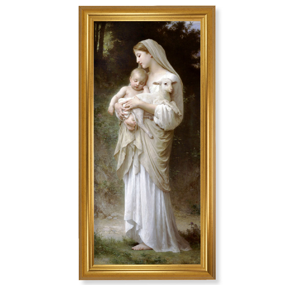 Print Divine Innocence 16 x 30 inch Gold Framed