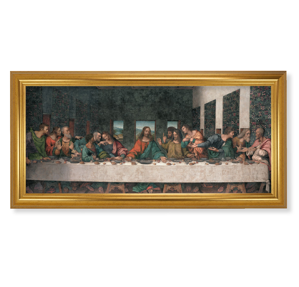 Print Last Supper 12 x 26 inch Gold Framed