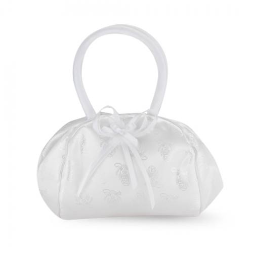 First Communion White Satin Purse