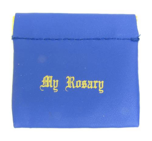 Rosary Case "My Rosary" Leatherette Snap Pouch Blue