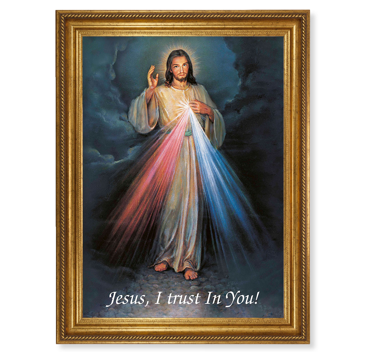 Print Divine Mercy 24 x 31 inch Gold Framed