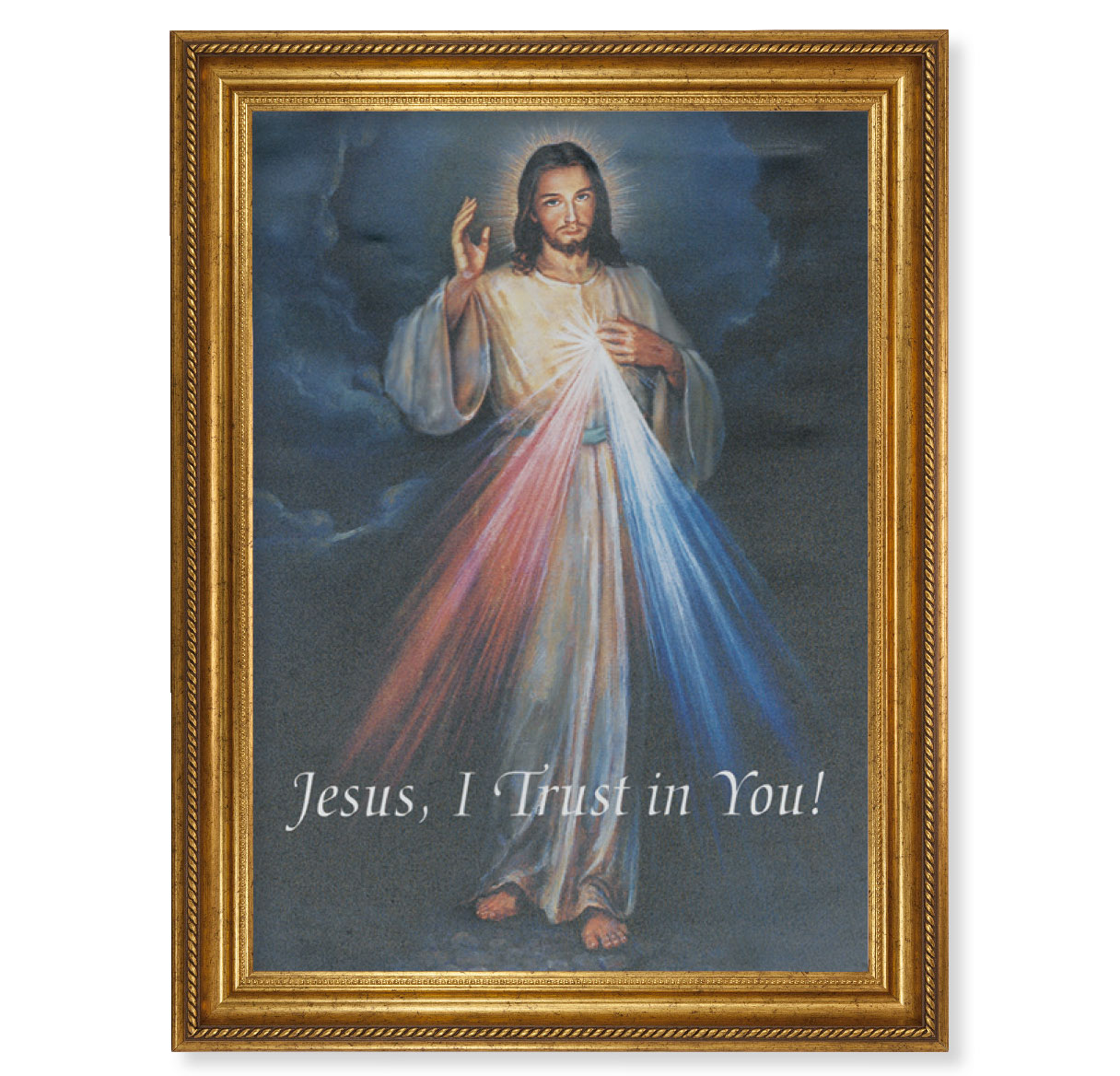 Print Divine Mercy 24 x 31 inch Gold Framed Canvas