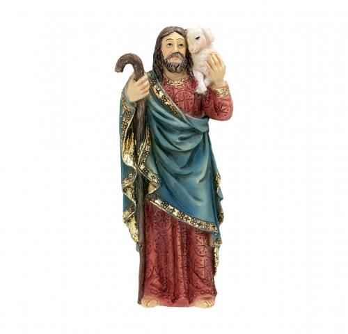 Statue Good Shepherd 4 inch Resin Painted Boxed