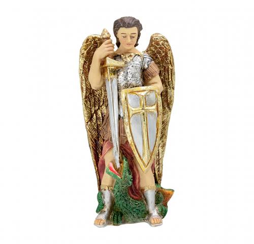 Statue St. Michael Archangel 4 inch Resin Painted Boxed