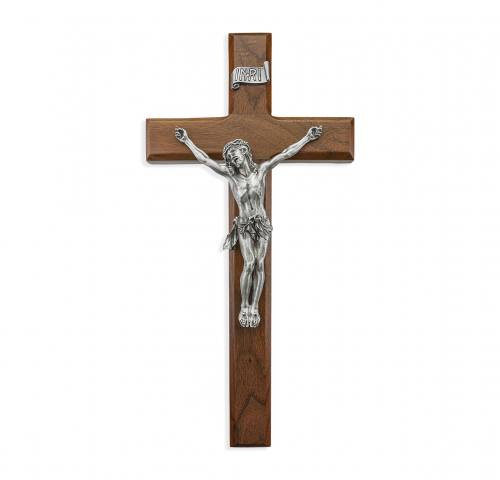 Crucifix Wall 12 inch Walnut