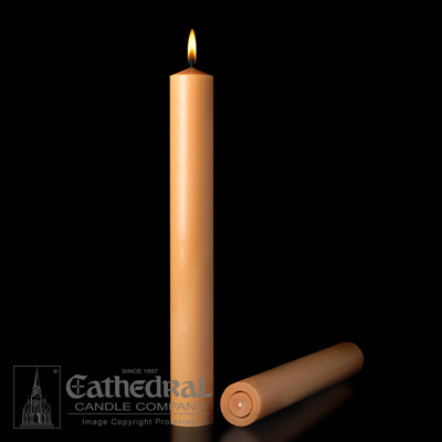 Altar Candles 51% Beeswax 1-1/2" x 17" All Purpose Unbl