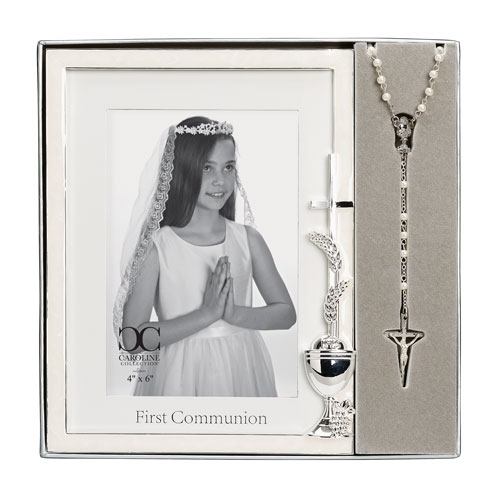 First Communion 6X4 Rosary Frame Chalice