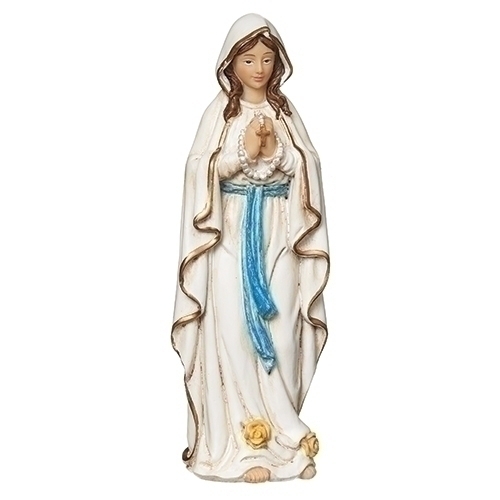 Statue Our Lady Of Lourdes 3.5 inch Resin Painted Boxed