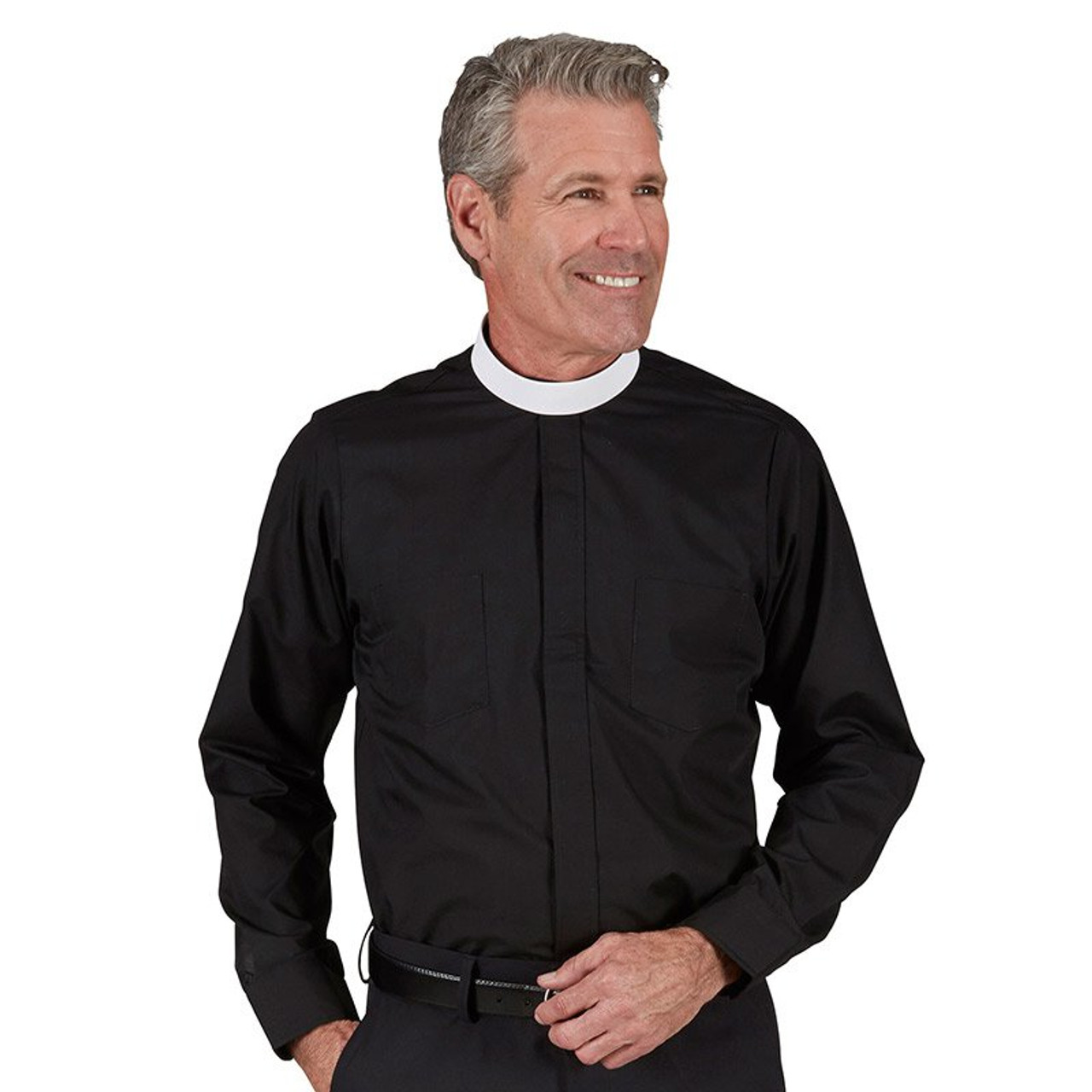 Clerical Shirt Neckband Collar Black Size 18.5-34/35